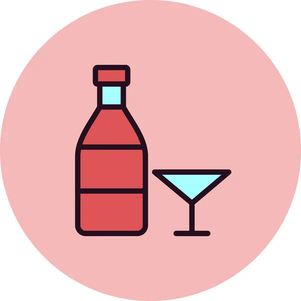 Wodka Eenvoudig Icoon Vector Illustratie — Stockvector