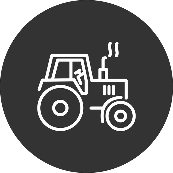Traktor Vektor Ikon Modern Egyszerű Vázlat — Stock Vector