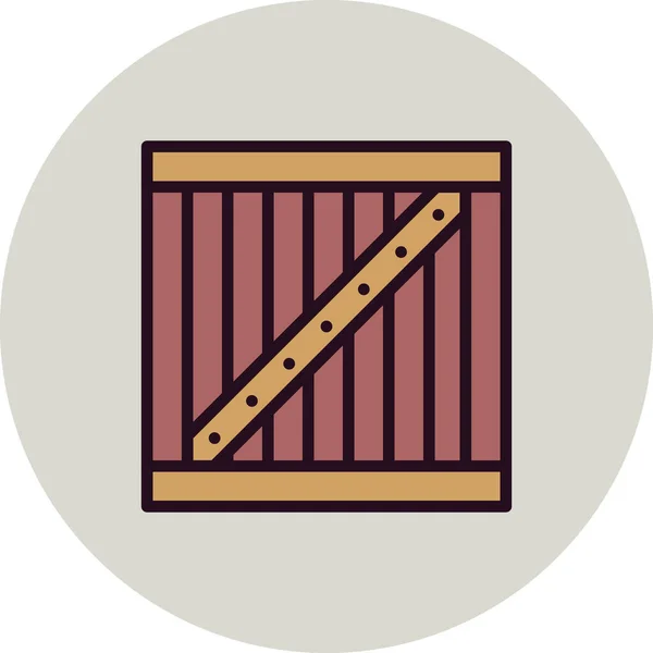 Icono Caja Madera Ilustración Vectorial — Vector de stock