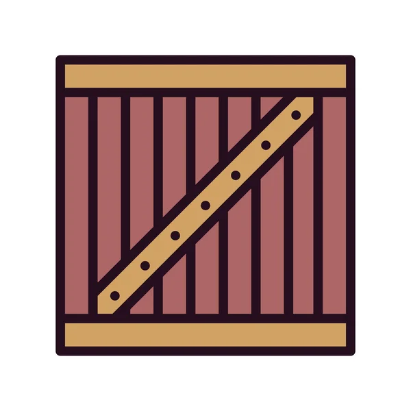 Wooden Box Icon Vector Illustration — Stockový vektor