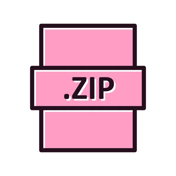 Zip Fájl Formátum Ikon Design Vektor Illusztráció Eps10 Grafika — Stock Vector