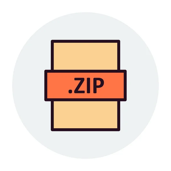 Zip Filformat Ikon Design Vektor Illustration Eps10 Grafisk — Stock vektor