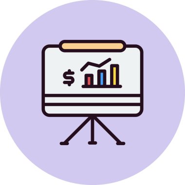 İş sunum simgesi vektör illüstrasyonu