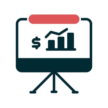 İş sunum simgesi vektör illüstrasyonu