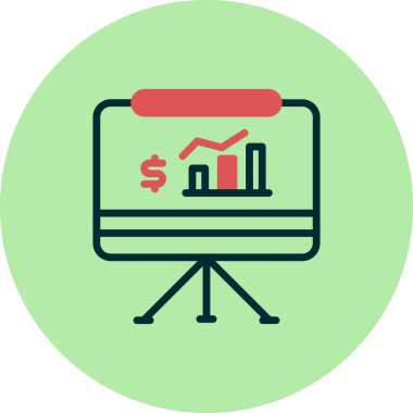 İş sunum simgesi vektör illüstrasyonu