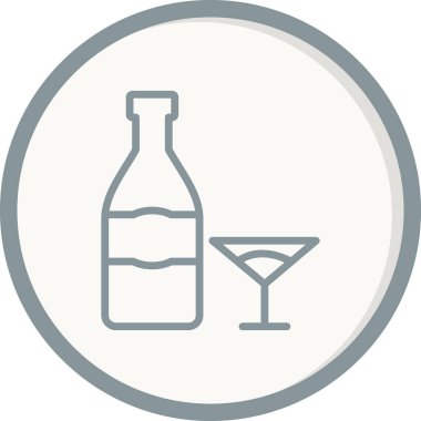 Şampanya ikonu, vektör illüstrasyonu