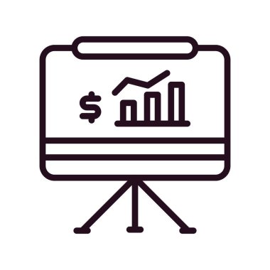 İş sunum simgesi vektör illüstrasyonu