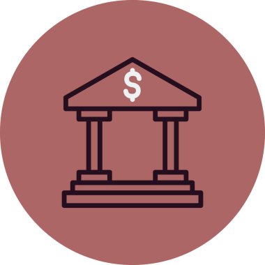 Banka binası simgesi vektör çizimi tasarımı