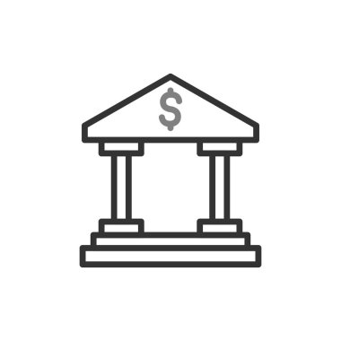 Banka binası simgesi vektör çizimi tasarımı