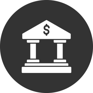 Banka binası simgesi vektör çizimi tasarımı