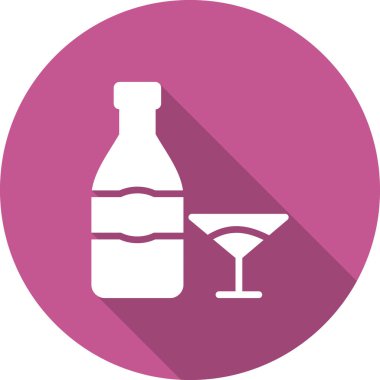 Şampanya ikonu, vektör illüstrasyonu