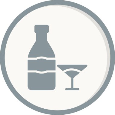 Şampanya ikonu, vektör illüstrasyonu