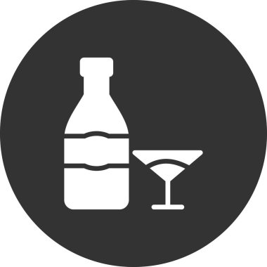 Şampanya ikonu, vektör illüstrasyonu