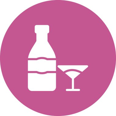 Şampanya ikonu, vektör illüstrasyonu