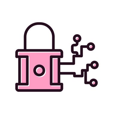 Şifrelenmiş basit simge, vektör illüstrasyonu