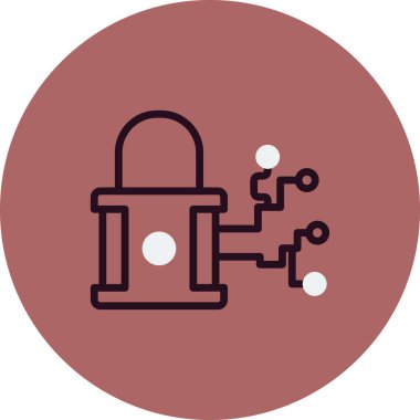 Şifrelenmiş basit simge, vektör illüstrasyonu