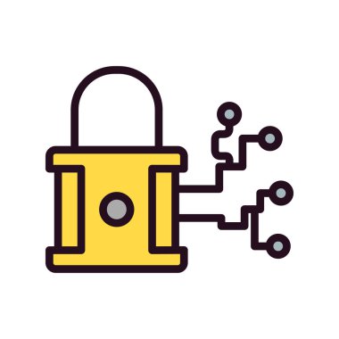 Şifrelenmiş basit simge, vektör illüstrasyonu