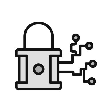 Şifrelenmiş basit simge, vektör illüstrasyonu