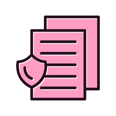 Dosya koruma vektör simgesi