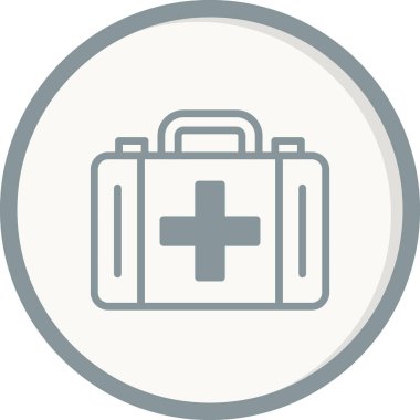 İlk yardım kiti simgesi, vektör illüstrasyonu 