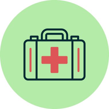 İlk yardım kiti simgesi, vektör illüstrasyonu 