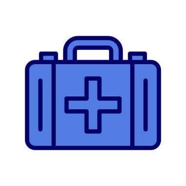İlk yardım kiti simgesi, vektör illüstrasyonu 