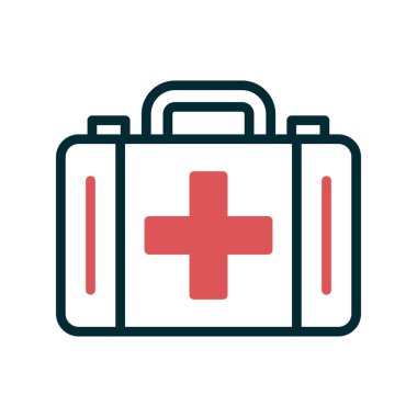 İlk yardım kiti simgesi, vektör illüstrasyonu 