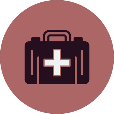 İlk yardım kiti simgesi, vektör illüstrasyonu 