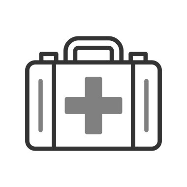 İlk yardım kiti simgesi, vektör illüstrasyonu 