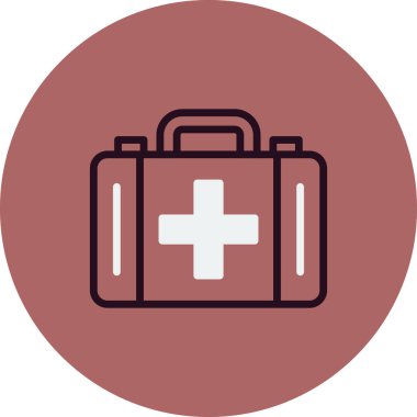 İlk yardım kiti simgesi, vektör illüstrasyonu 