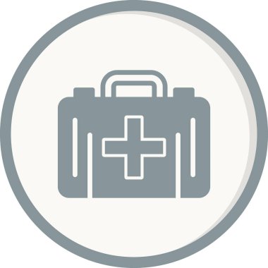 İlk yardım kiti simgesi, vektör illüstrasyonu 