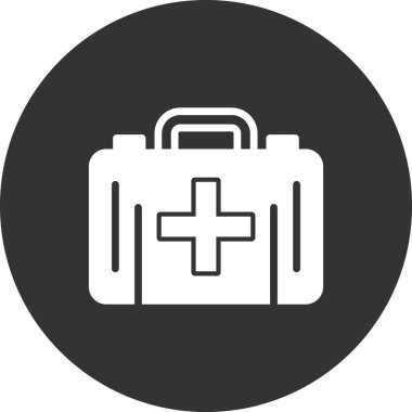 İlk yardım kiti simgesi, vektör illüstrasyonu 