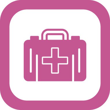 İlk yardım kiti simgesi, vektör illüstrasyonu 