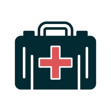 İlk yardım kiti simgesi, vektör illüstrasyonu 