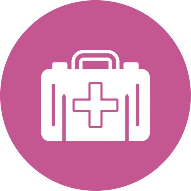 İlk yardım kiti simgesi, vektör illüstrasyonu 