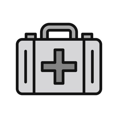 İlk yardım kiti simgesi, vektör illüstrasyonu 