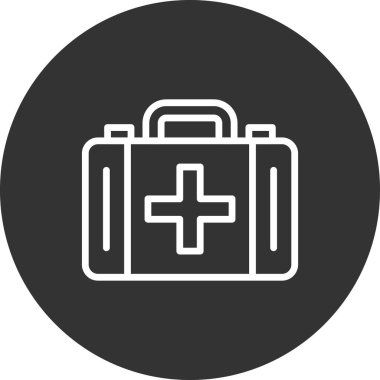 İlk yardım kiti simgesi, vektör illüstrasyonu 