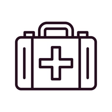İlk yardım kiti simgesi, vektör illüstrasyonu 