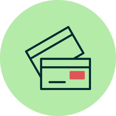 Kredi kartı simgesi, vektör illüstrasyonu