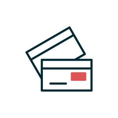 Kredi kartı simgesi, vektör illüstrasyonu