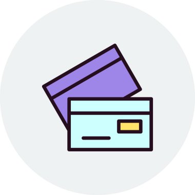 Kredi kartı simgesi, vektör illüstrasyonu