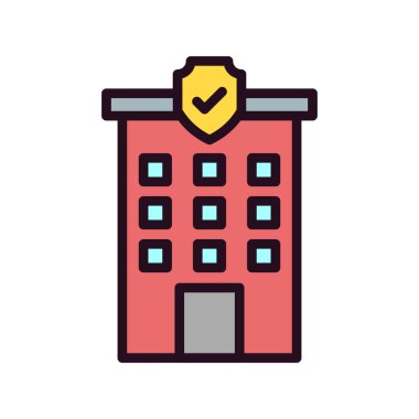 Sigorta Şirketi basit simgesi, vektör illüstrasyonu