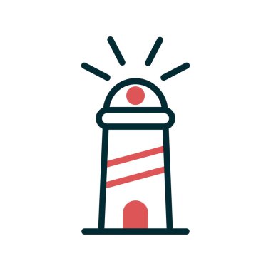 Deniz feneri simgesinin vektör illüstrasyonu 