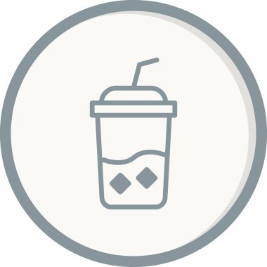 Buzlu Kahve ikonunun vektör illüstrasyonu