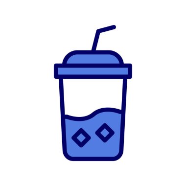 Buzlu Kahve ikonunun vektör illüstrasyonu