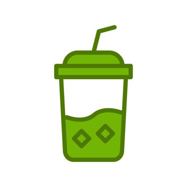 Buzlu Kahve ikonunun vektör illüstrasyonu