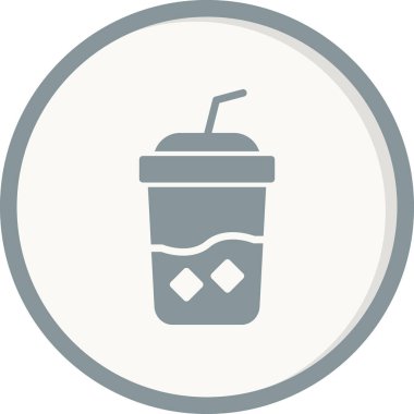 Buzlu Kahve ikonunun vektör illüstrasyonu