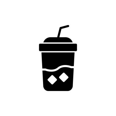Buzlu Kahve ikonunun vektör illüstrasyonu
