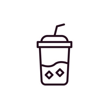 Buzlu Kahve ikonunun vektör illüstrasyonu
