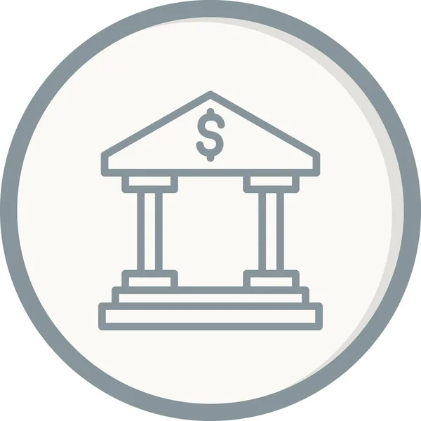 Banca Edificio Icona Vettoriale Illustrazione Design — Vettoriale Stock